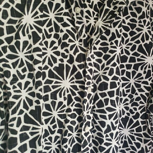 Perry Ellis Abstract Button-Front Shirt Short Sleeve Men's Size XL - Picture 6 of 10